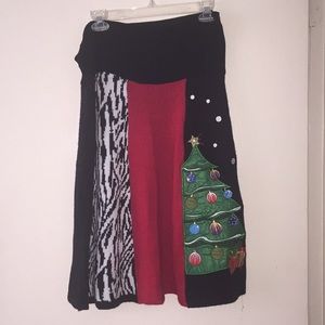 Woman’s  L Ugly  Christmas Sweater skirt and vest